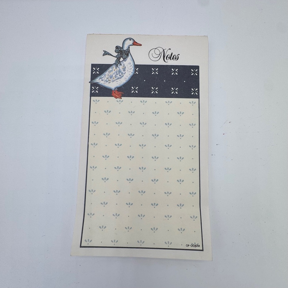 Vintage Country Goose Notes Memo Pad Blue White Cottagecore Stationery OP-OO42M